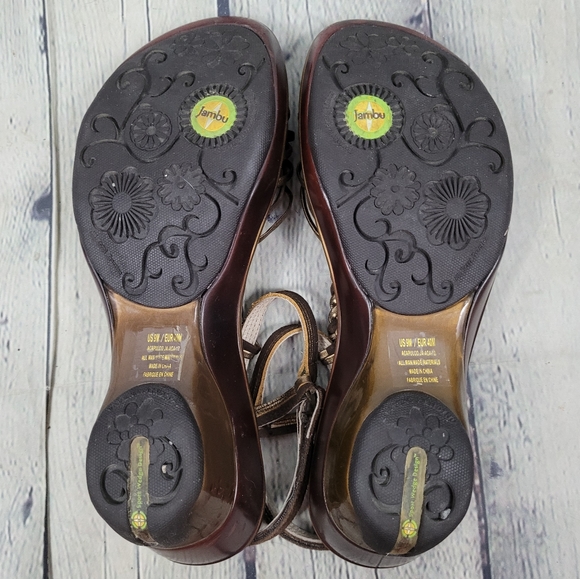 JAMBU | Acapulco Short Wedge Design woven strappy open toe sandals - Picture 8 of 10